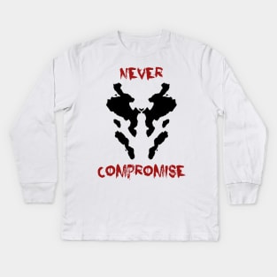 Rorschach Never Compromise Watchmen Kids Long Sleeve T-Shirt